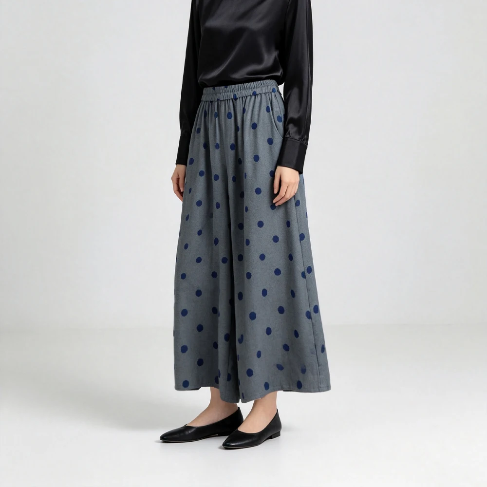 Plus Size 2026 Women's Fashion New 100% Natural Mulberry Silk Red Cloud Yarn Temperament Loose Printed Wide Leg Pants