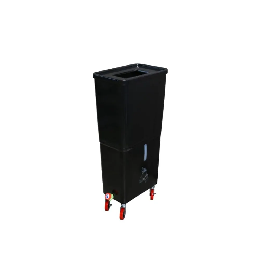 

Sturdy Dual-Section Waste Bin with Swivel Locking Casters for Beverage Disposal in Hospitality Settings