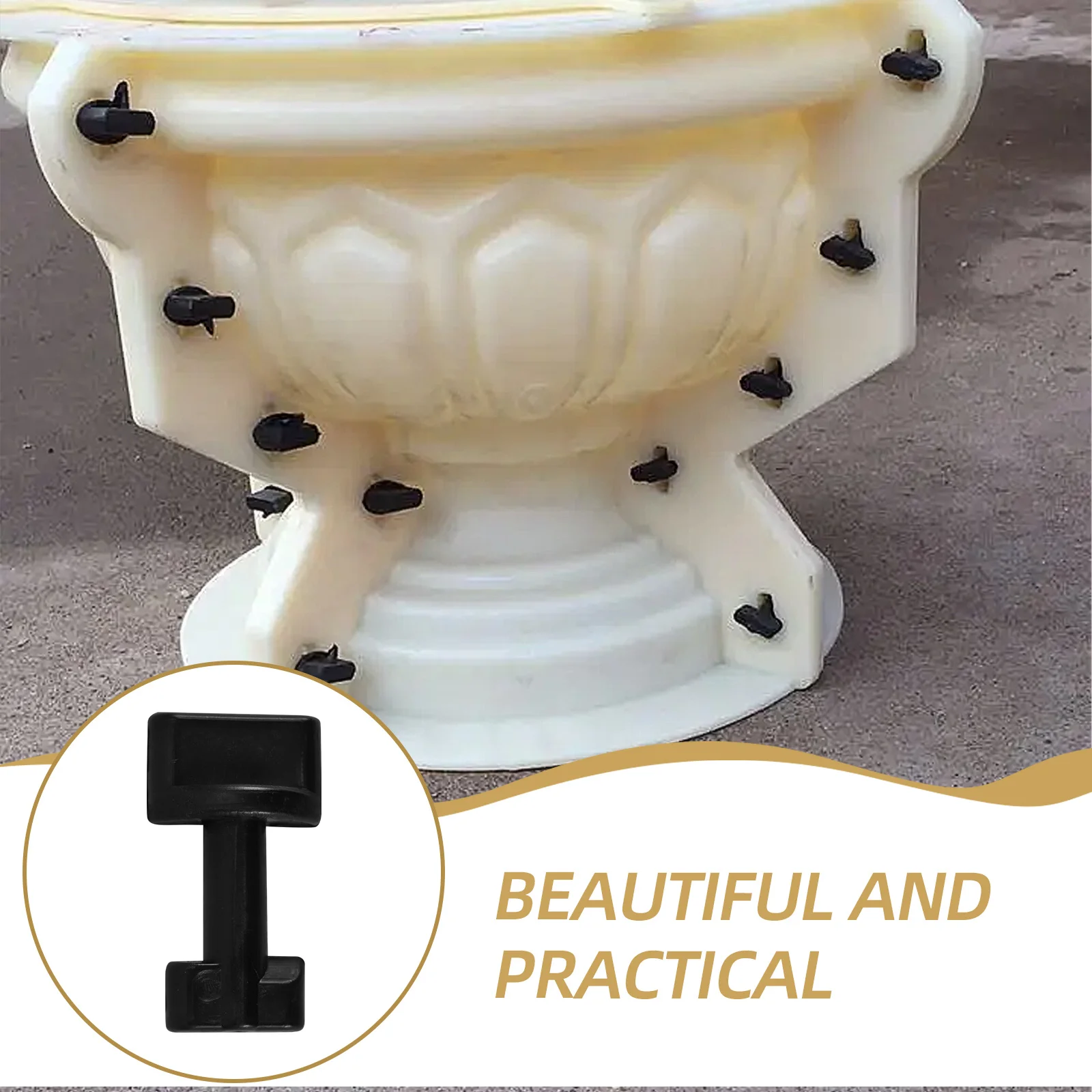 35Pcs Mold Buckle for Concrete Flower Pot Making Planter DIY Craft Casting Decorative Items Reusable Plastic Sturdy Form