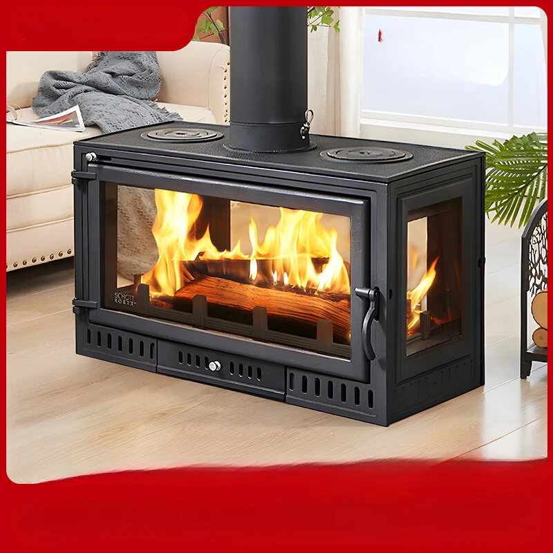 

Wood-burning real fire fireplace Wood-burning heating fireplace Rural Real fire Firewood cast iron Self-buil