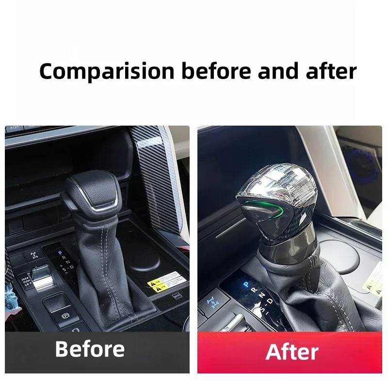 For Toyota Land Cruiser LC300 2022 2023 Crystal Gear Shift Knob with LED Atmosphere Light Car Interior Modification Accessories