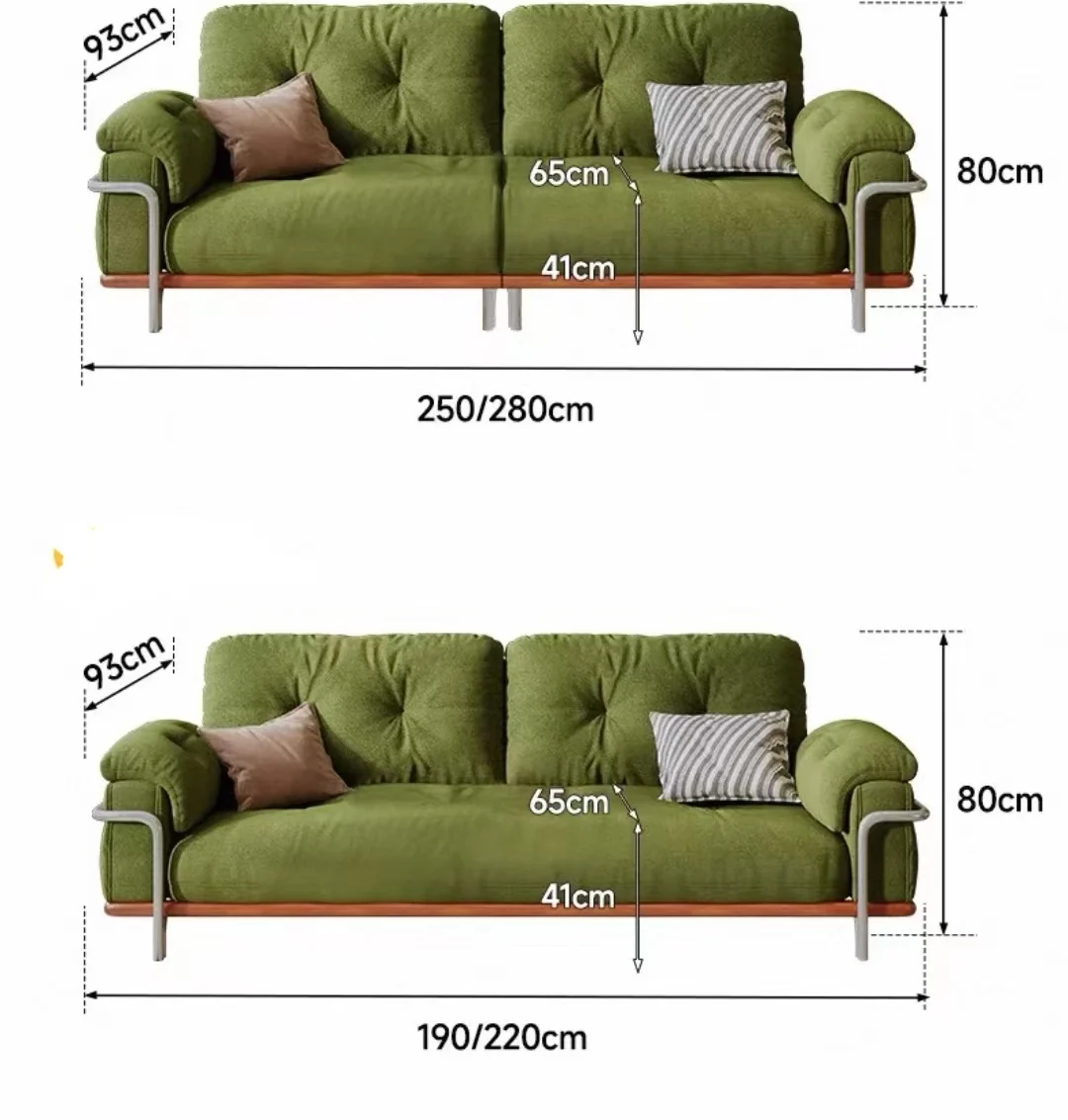 #￥Factory Price Italian Mid-century Modern Design Living Room Furniture Luxury Suede Velvet 123-seat Sofa Suit Velvet Sofa Set