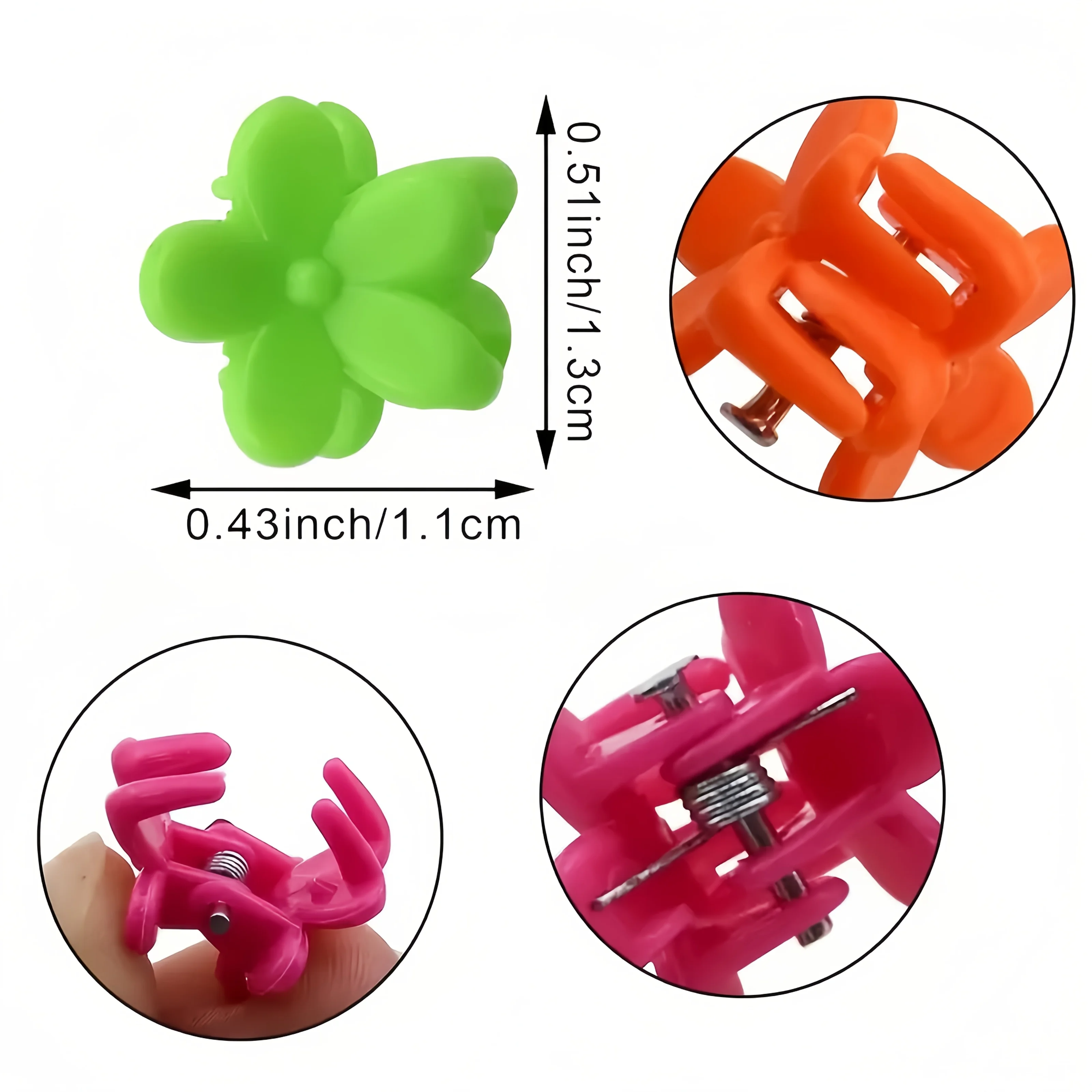 30 قطعة من قابض الشعر اللطيف، قابض شعر صغير صغير للفتيات على شكل زهرة موران، مشبك شعر ملون، إكسسوارات للشعر