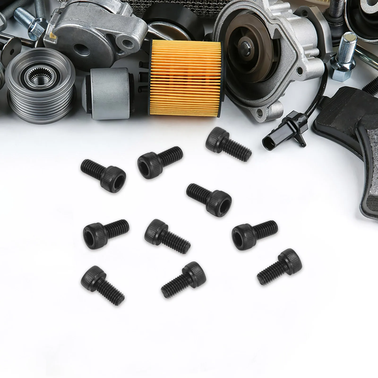 

50Pcs Hexagon Socket Cap Screws High Strength Carbon Steel Durable Smooth Surface M5x10 Repair Machine Screws Office Chair