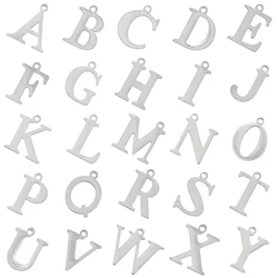 ZHUKOU stainless steel 26 letters charms for jewelry making Silver color initial charms for jewelry DIY jewelry materials VD1319