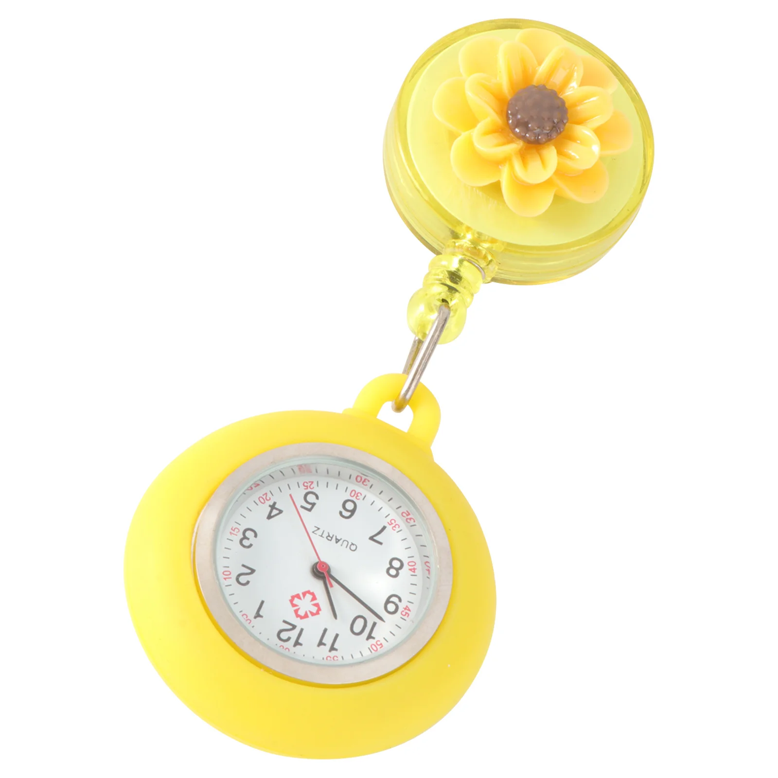 ساعة ممرضة بمينا دائري من السيليكون للنساء خفيفة الوزن مقاومة للماء ساعة جيب كلاسيكية للسيدات ساعة ديكور