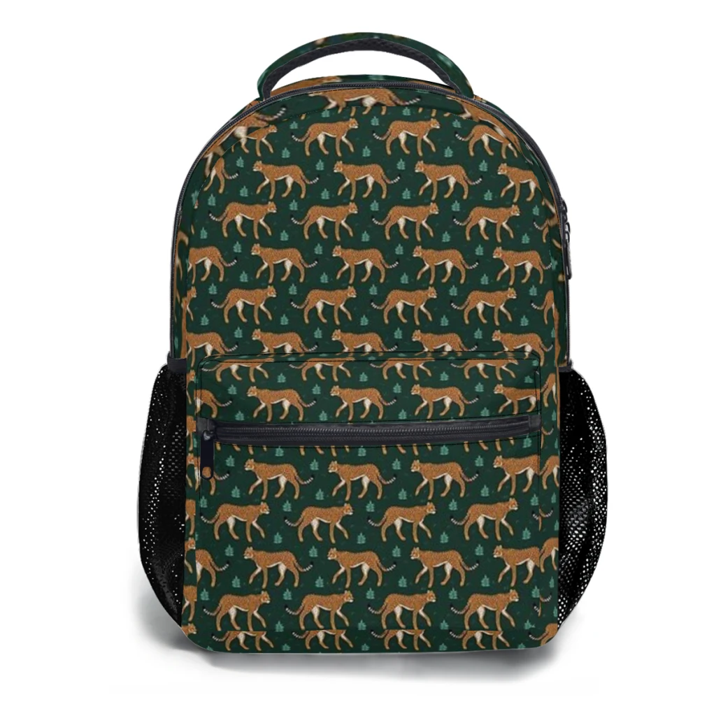 New fashion Wild Jungle Cheetahs - Dark GreenPattern School Bag Print zaino leggero