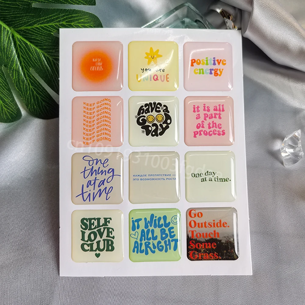 3D-koepel epoxy telefoonhoessticker op maat gemaakt populair decoratief harslabel gepersonaliseerde kristallen verhoogde gellogo jelly DlY-vormen