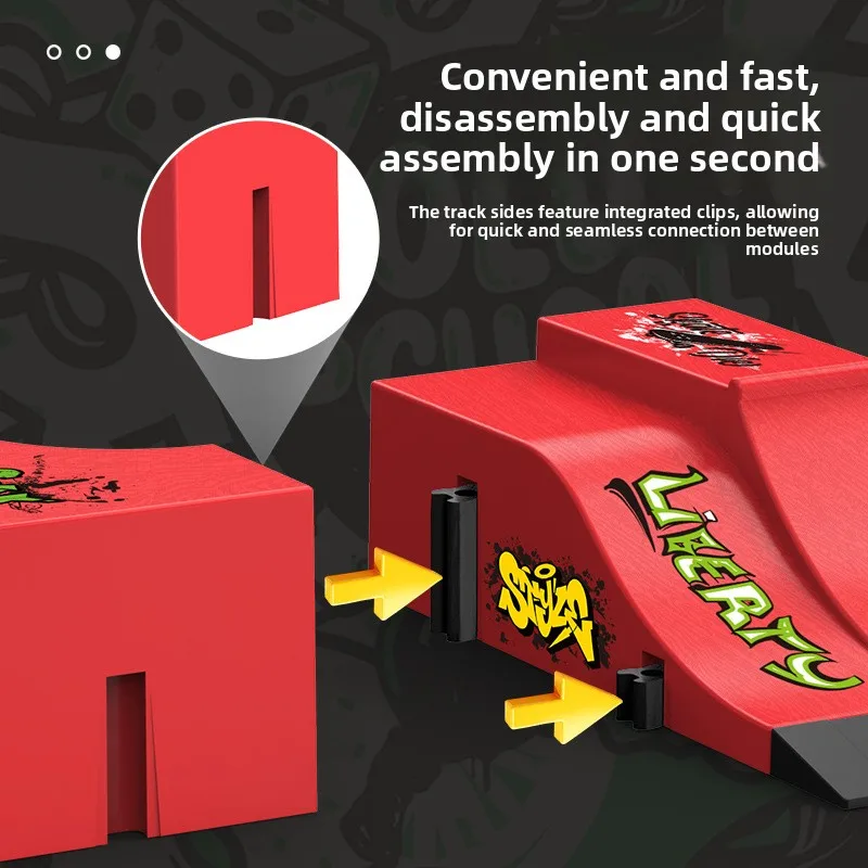 المهنية إصبع لوح التزلج DIY لوح التزلج بارك المنحدر الملحقات التكنولوجيا سطح السفينة المشهد مكان مزيج اللعب الهدايا الصغيرة