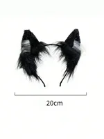 1pc Pink Cat Ear Headband, Plush Material, Cute, Kawaii, Hair Accessory, Fun, Photo Prop, Halloween Costume, Hair Clip, Hair Decoration - Image 6