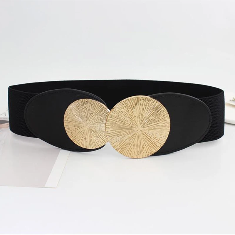 ของตกแต่งเข็มขัดผ้ายืดหยุ่นได้กว้างแฟชั่นย้อนยุคเข็มขัดหนังเทียมมีสไตล์สำหรับเสื้อผ้า