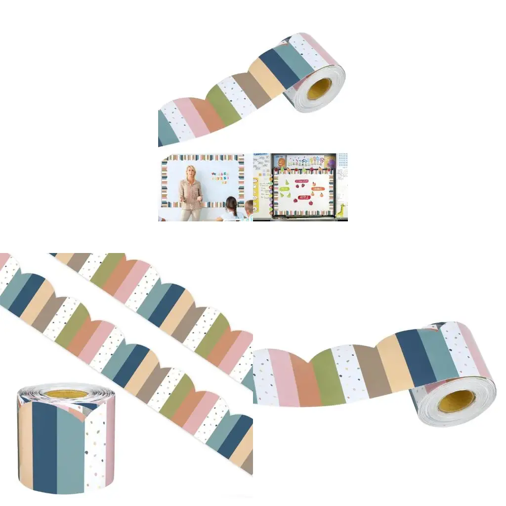 

15.2m Colorful Border Trim Adhesive Bulletin Board Borders for Whiteboard
