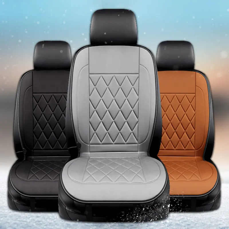 Universal Heated Seat Cover 12v Car Plug Auto Cushion Winter Electric Pad 24v Vehicle Front Warmer Mats Fit for Truck Suv Van