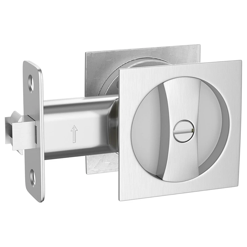 Pocket Door Lock Flush Pocket Door Latch Pocket Door Lock For Bed/Bath Contemporary Privacy Square Pocket Door Hardware