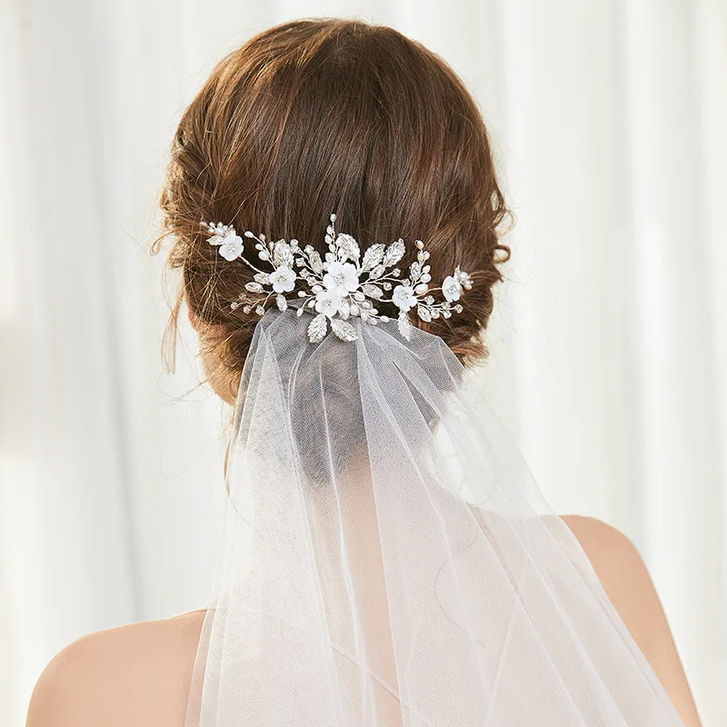 Freshwater Pearls Wedding Hair Jewelry Bridal Pin Clip Shell Flower Women Headpiece Girls Bobby Pins
