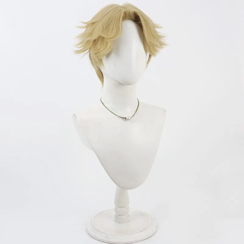 Cabelo sintético Norton Campbell Cosplay Perucas Jogo Identidade V Norton Campbell 30cm Peruca Curta Loira Escura Resistente ao Calor