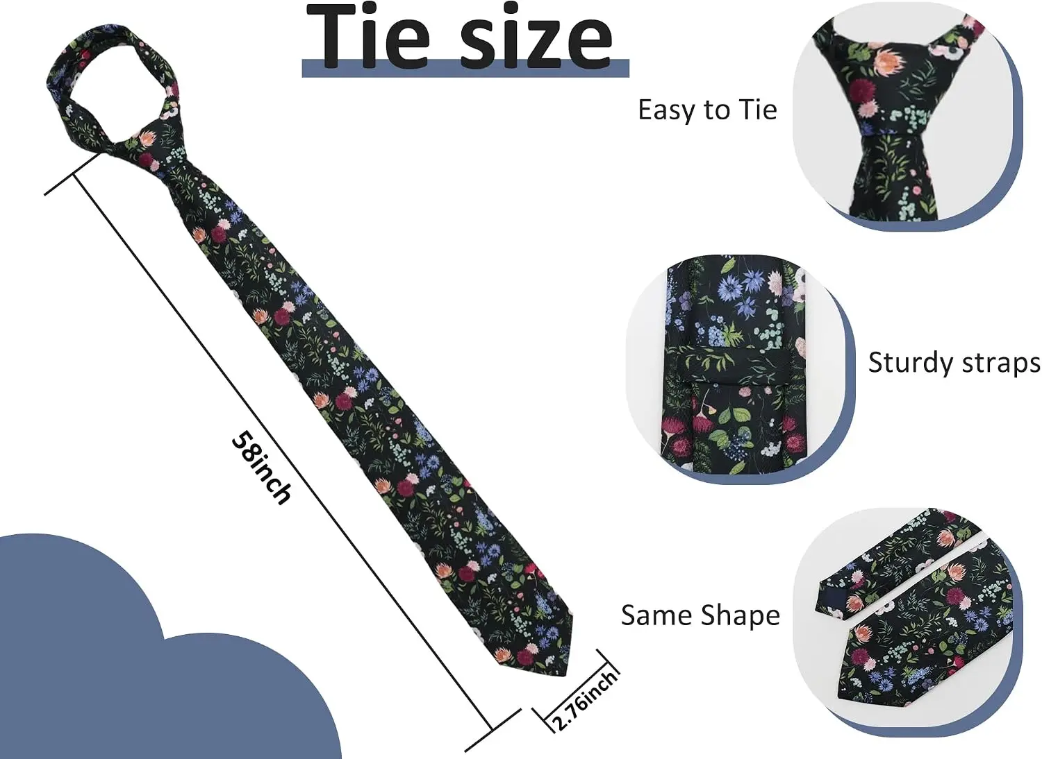 Floral Ties for Men Colorful Mens Skinny Tie Cotton Neckties for Wedding Party Graduation