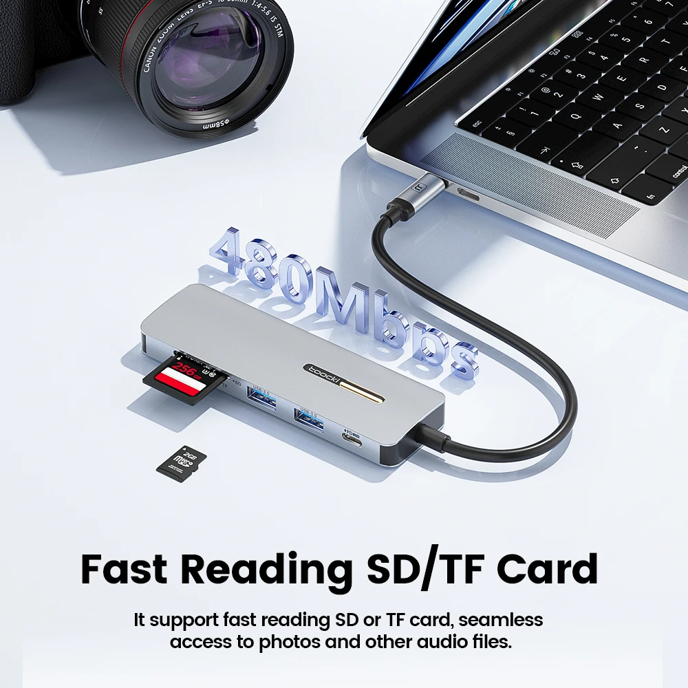 USB-концентратор Toocki 4K HDMI адаптер USB C на 5 Гбит/с USB3.0/ SD/TF C Dock для MacBook Ipad Pro USB-C Type C 3,0 Разветвитель USB C HUB