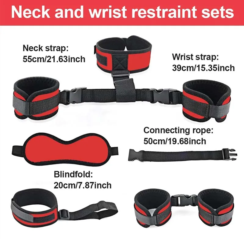 أصفاد قابلة للتعديل معصوب العينين ألعاب جنسية للبالغين للنساء منتجات BDSM ألعاب الكبار أصفاد الرقبة الرقيق