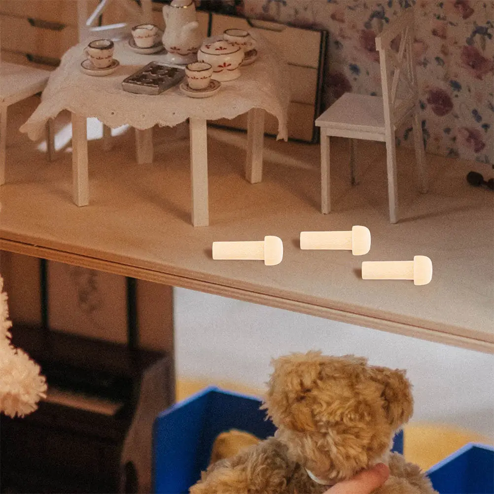 

20Pcs Mushroom Cap Wooden Pegs Unfinished Blank Wood Axle Pegs for DIY Crafts Furniture Building Painting Projects Mini Wood Peg