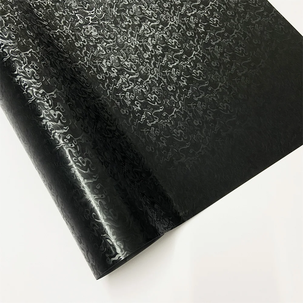 

Car Wrap Vinyl Film Sticker Self Adhesive Black Auto Decal Bubble Free Black Cosmic Carbon Car Color Change Film