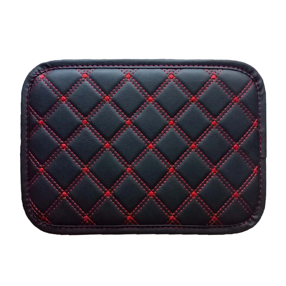 

Car Armrest Mat Console Box Pad Auto Arm Rest Seat Padding Red String PU Comfortable Durable Scratch Resistant Easy