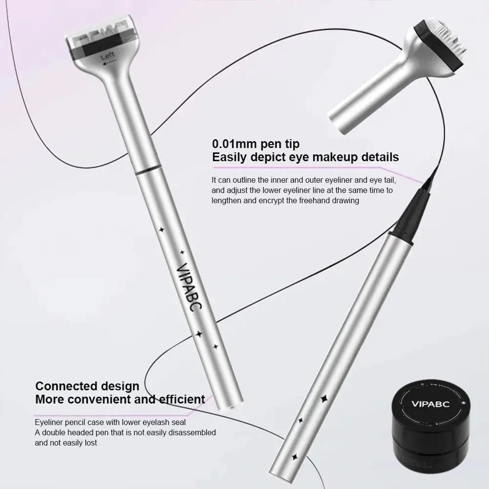 1 zestaw dolny stempel do rzęs Maquillage Professionnelle Eyelash Seal Eyeliner Pen wodoodporny i odporny na pot 2 w 1 eyeliner