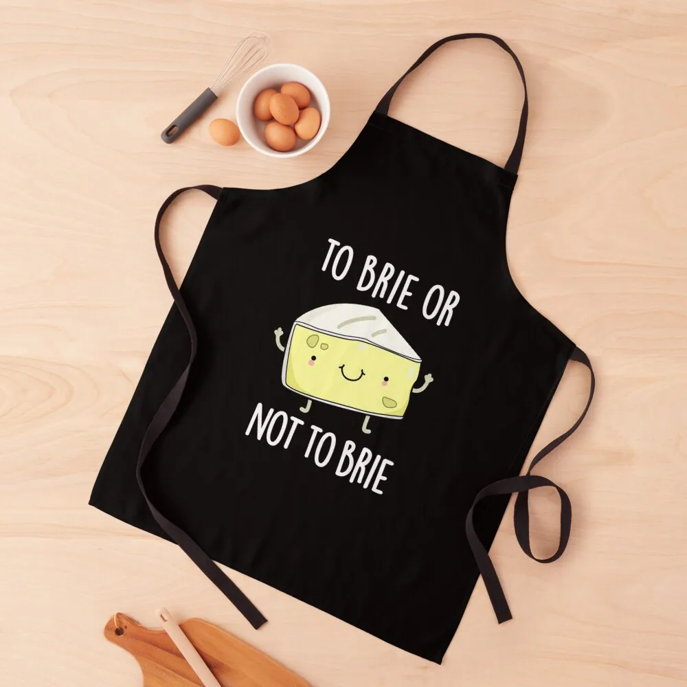 

To Brie Or Not To Brie Funny Cheese Puns (Dark BG) Apron work ladies Household Items Apron
