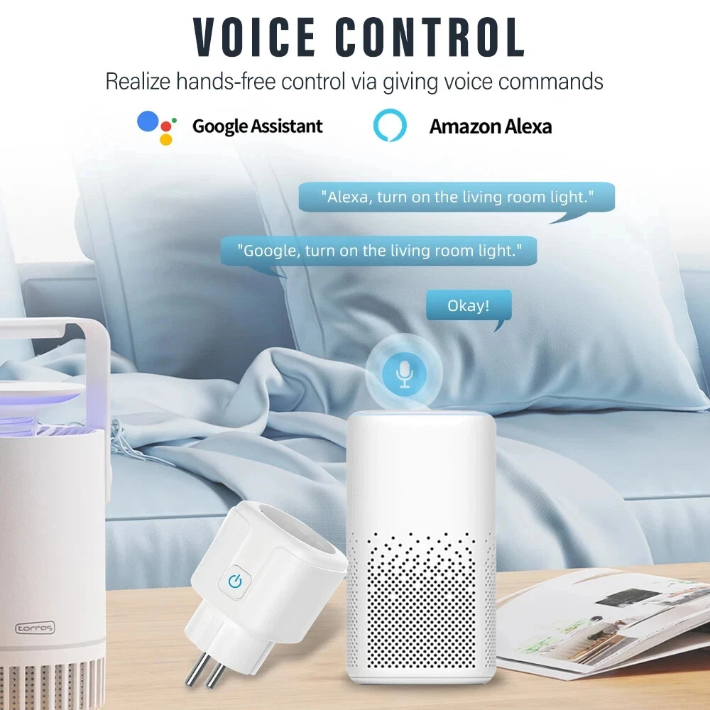 Tuya Smart Life WiFi/Zigbee Plug EU 16A/20A مراقبة الطاقة التحكم عن بعد منفذ مؤقت المكتب المنزلي متوافق مع Alexa Google