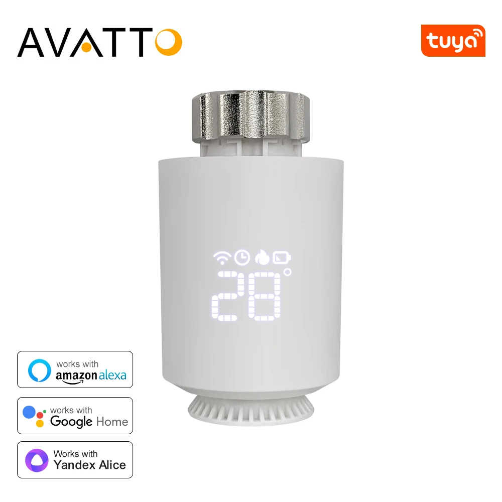 

AVATTO Tuya ZigBee 1-6 шт. термостат привод радиатора умный TRV термостатический клапан контроллер температуры для Alexa Google Home