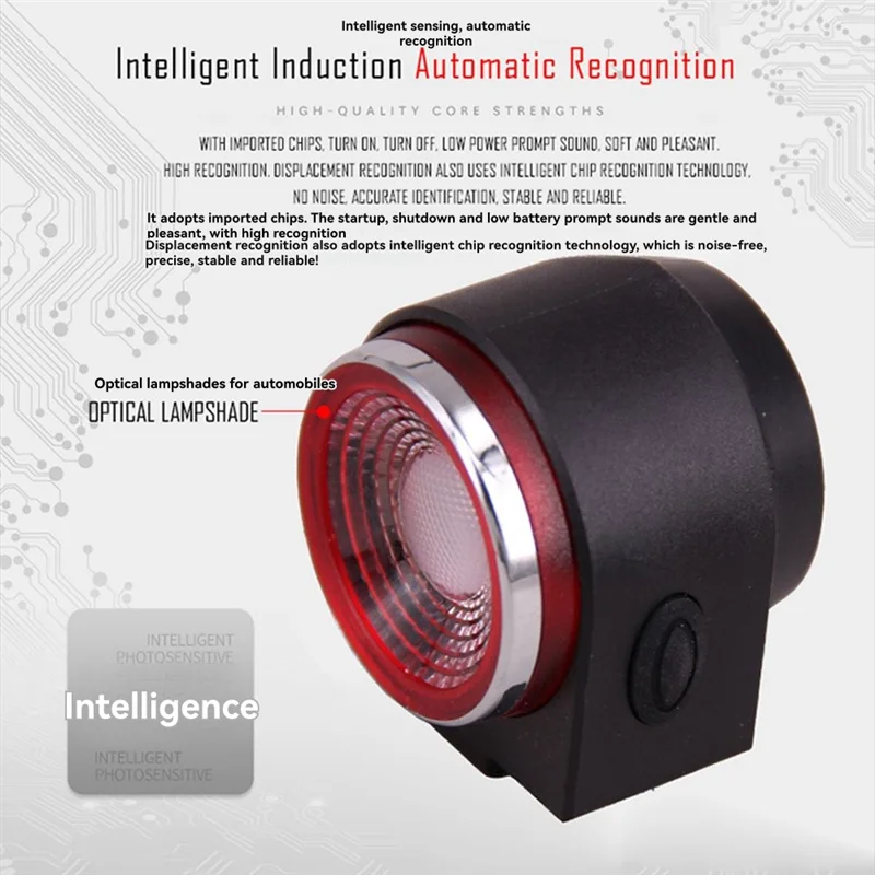 SQPP-Alarma per bicicletta wireless con luce freno 115Db Allarme moto impermeabile Rilevatore bici antifurto con telecomando