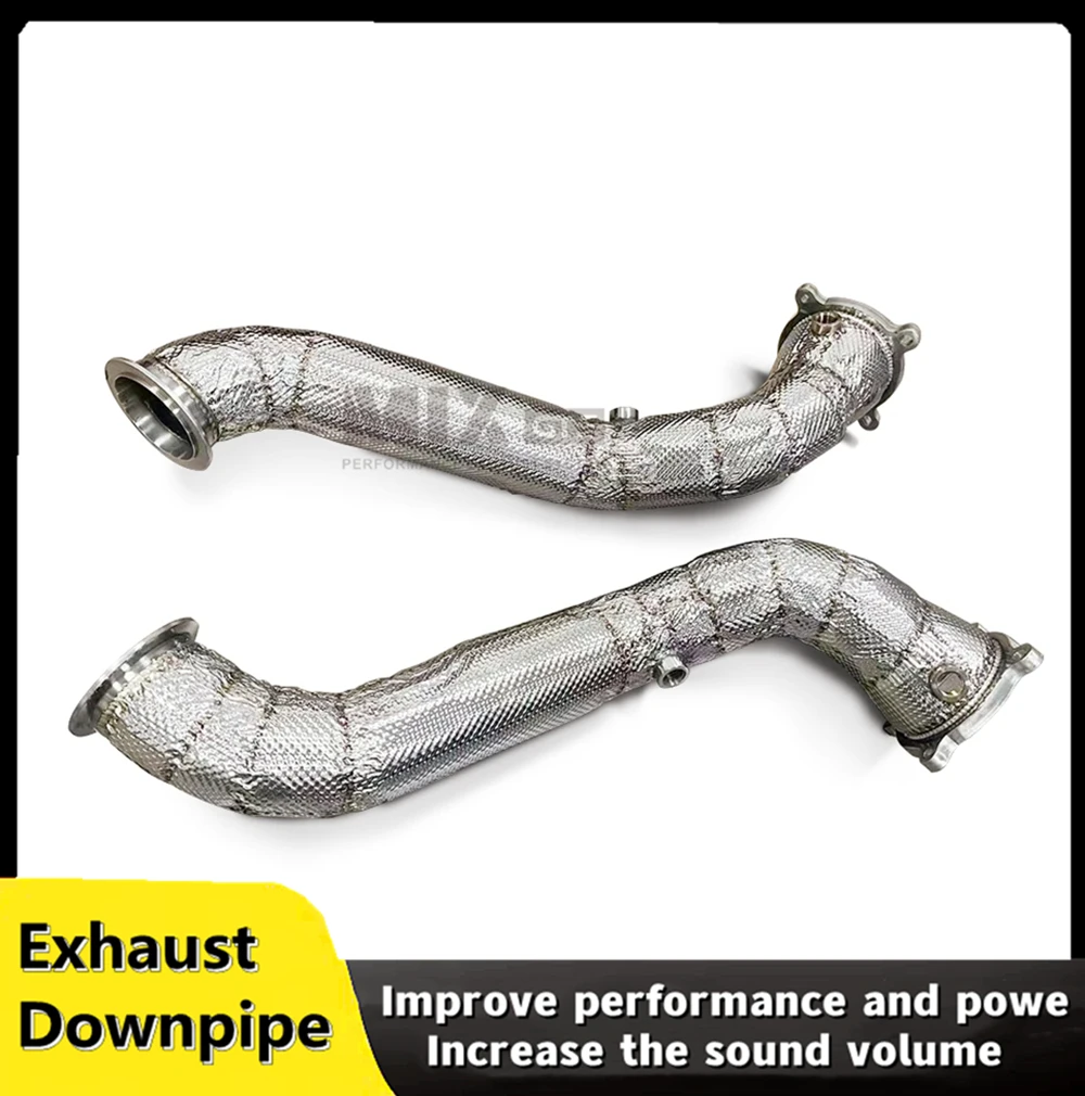 For McLaren 600LT Spider Coupe 3.8T 2018-2019 stainless steel head section high flow exhaust  system with catalytic downspout