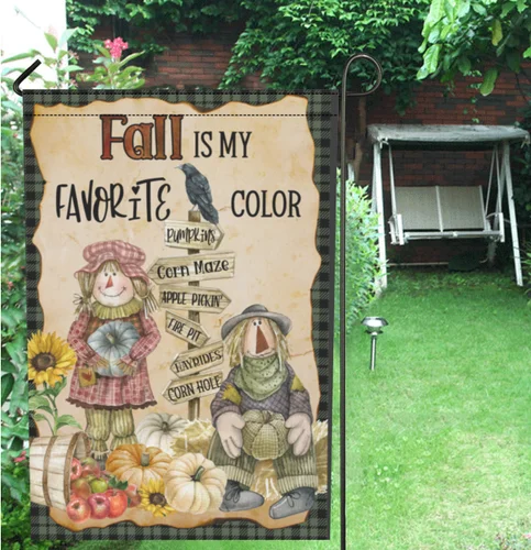 Fall TFarm Scarecrow Pumpkin Welcome Home Flag Outdoor Decor Autumn 12 x 18 ZZO EEZ