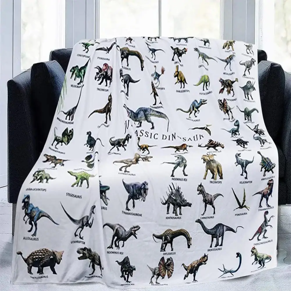 Winter Blanket Soft Blanket for Bed Super Soft Flannel Dinosaur Alphabet Blanket Cozy Sofa Throw for Kids for Dinosaur for Home