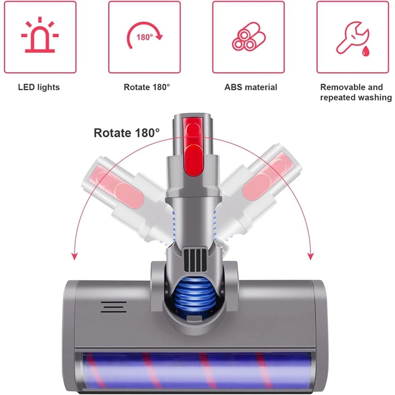 For Dyson V15 V11 V10 V8 V7 Vacuums Attachment Soft Roller Brush Replacement With Dust Light For Hardwood Cleaner