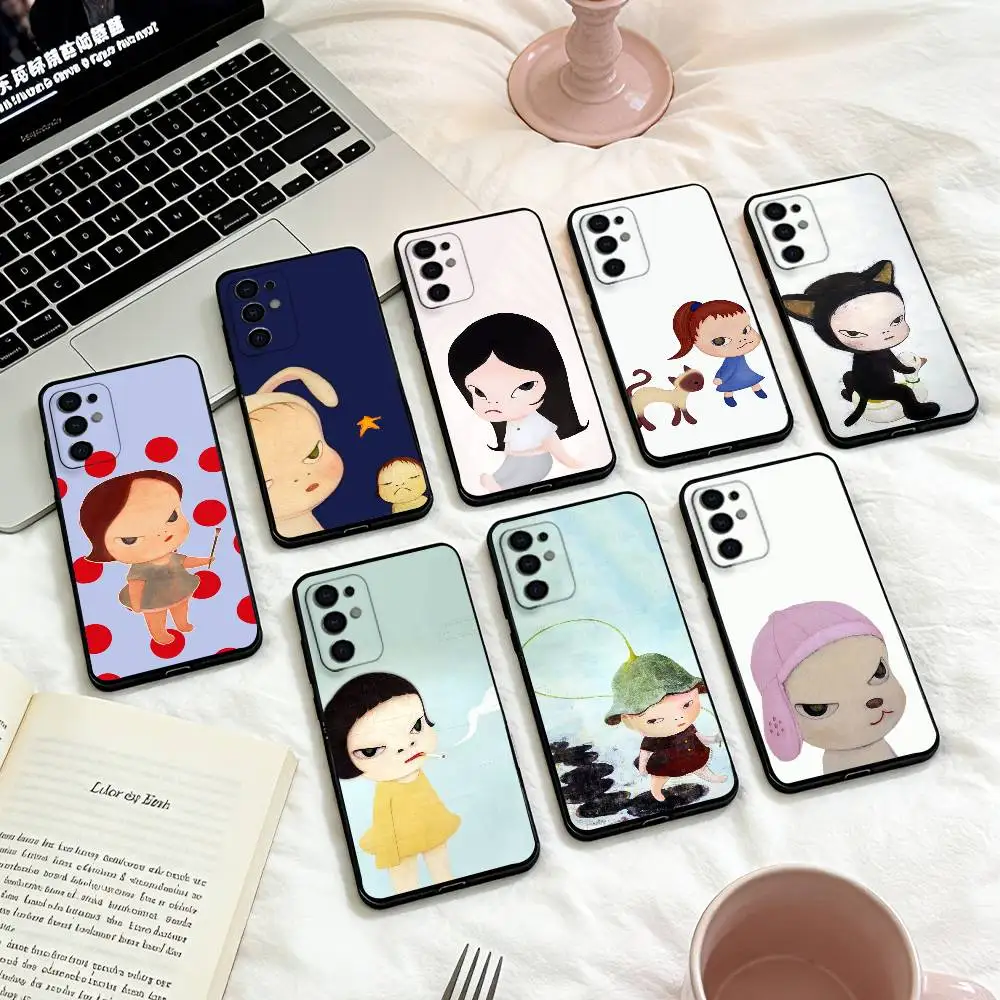 

Y-Yoshimoto N-Nara Girl ART Phone Case For Samsung S 25,24,23,22,30,21,10,9,Ultra,Plus,Lite,FE,4,5 G Soft Black Case