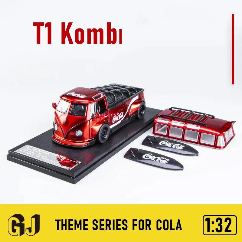 

1/32 T1 Bus Convertible Modified Version Cute Cola cart Simulation Alloy SF90 sports car Diecast Metal Collection Kids Toy Gifts