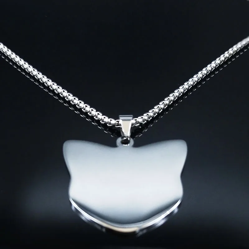 Witchcraft Pentagram Cat Stainless Steel Necklace Chain Black Cat Magic Halloween Necklace Jewelry cadenas mujer N7534S02 - Detail 1
