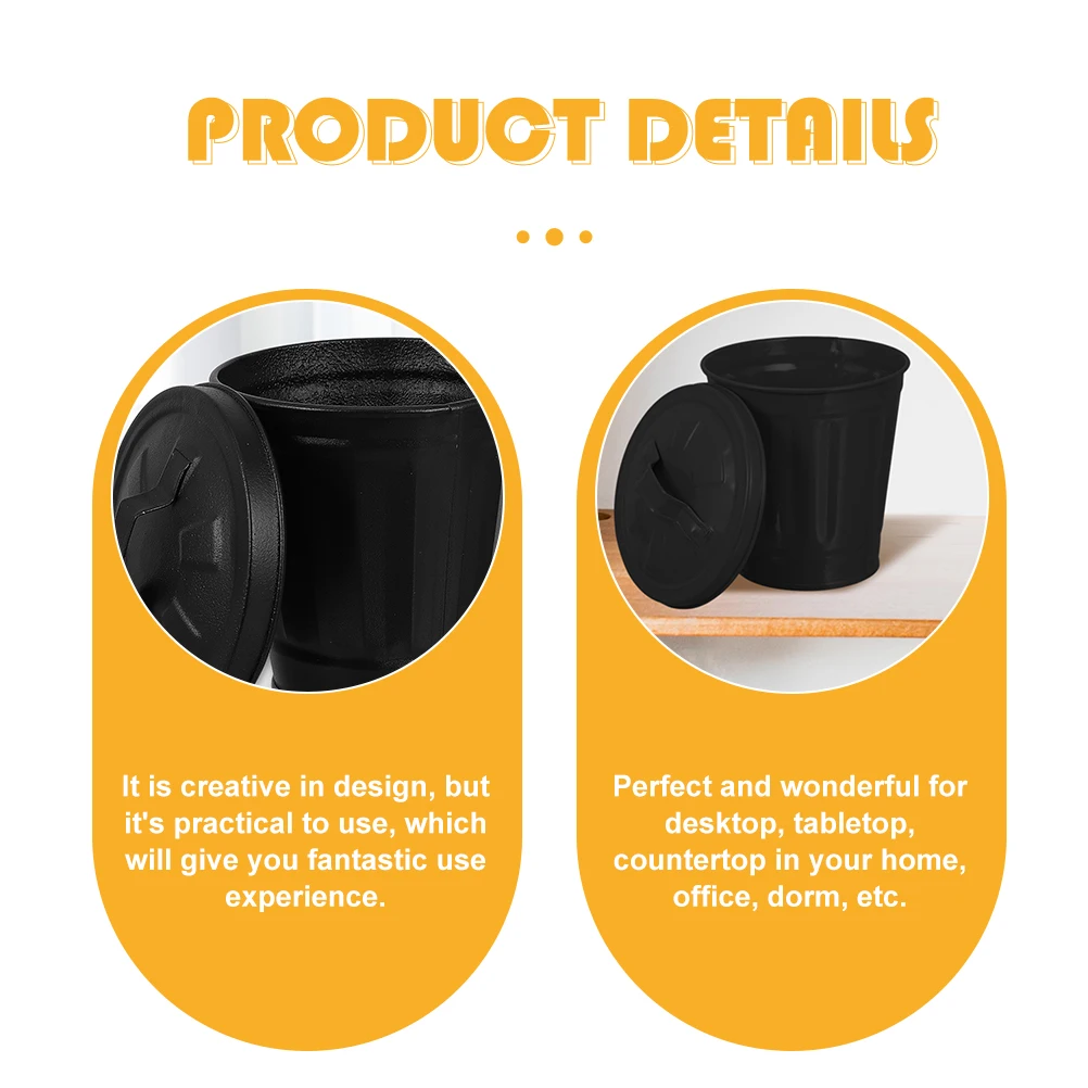 

2pcs Creative Mini Trash Can Flowerpot Desktop Waste Bin Small Size Stylish Garbage for Home Office Dorm Room