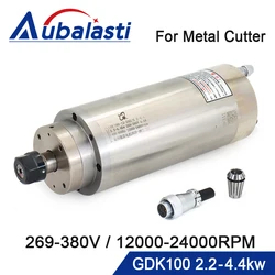 CNC Water Cooled Spindle Motor Metal Milling 2.2-4.4kw ER20 269-380V 12000-24000RPM for CNC Router Metal Milling GDK100-12-24Z