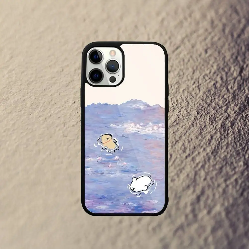 Korea Line Puppy Malteser Handyhülle für iPhone 17,16,15,14,13,12,11,Pro,Max,Plus,Mini,SE4,E Magnetisches Magsafe Wireless Charging