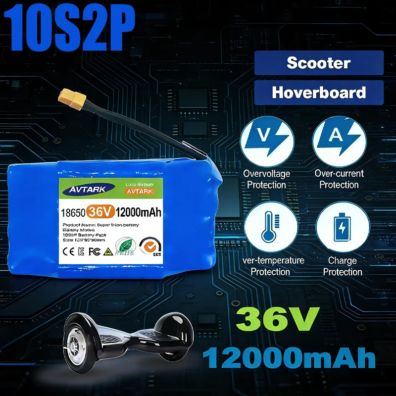

36V 10S2P 7000mAh Scooter Balance Two Wheeler Intelligent Twisting Wheel Suspension Board Unicycle Battery Pack
