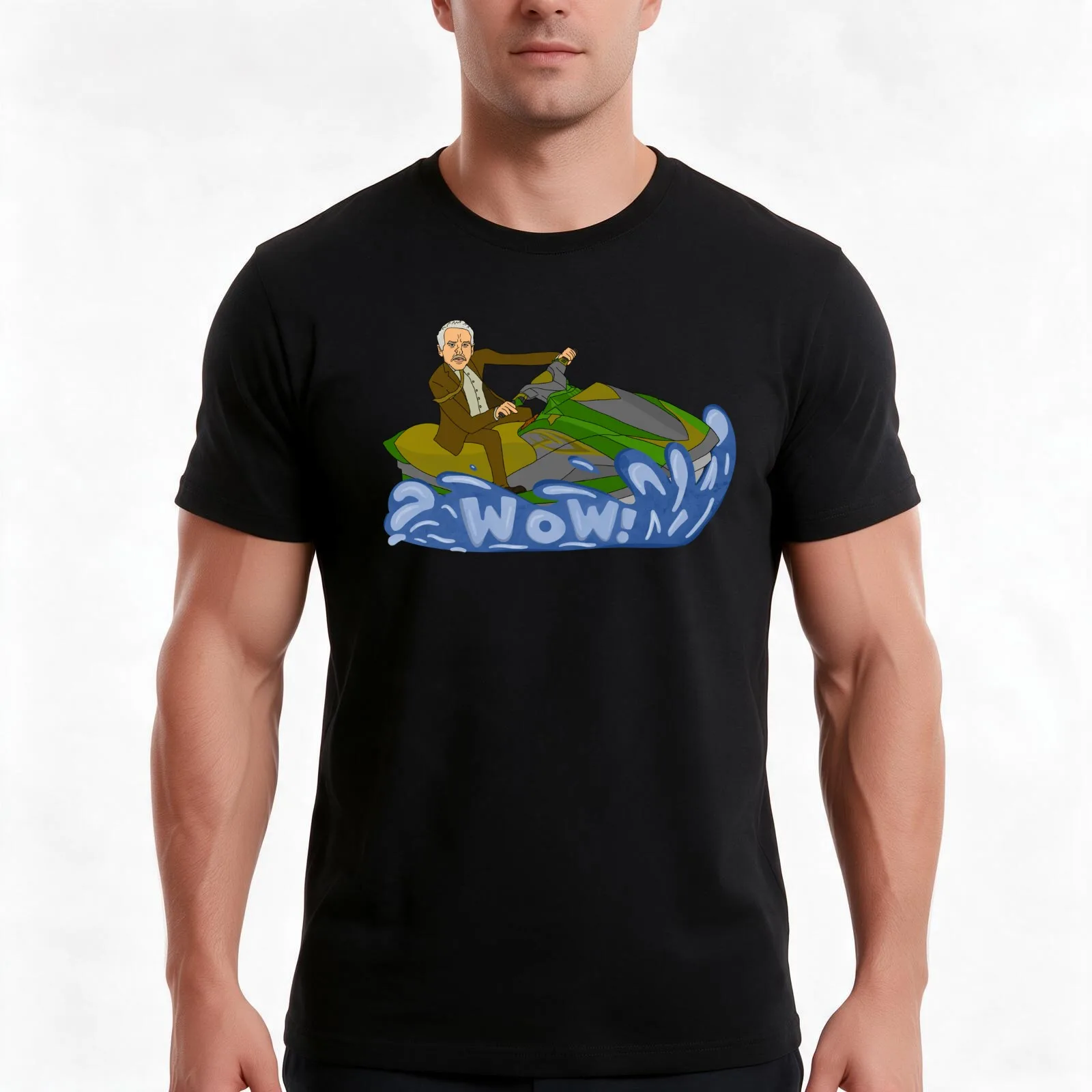 Mobius Jet Ski T-Shirt Summer Casual Cotton Tee Oversized Streetwear Tops Vintage Graphic Print Loose Fit Short Sleeve