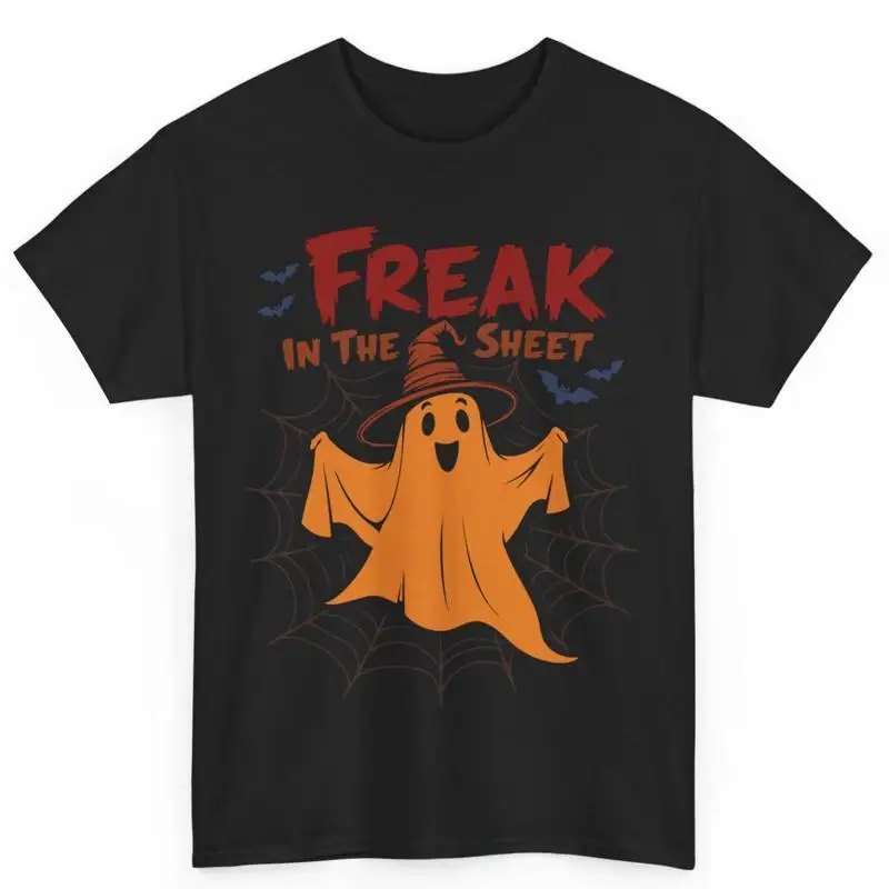 Freak In The Sheet Halloween Funny Ghost Cotton T Shirt
