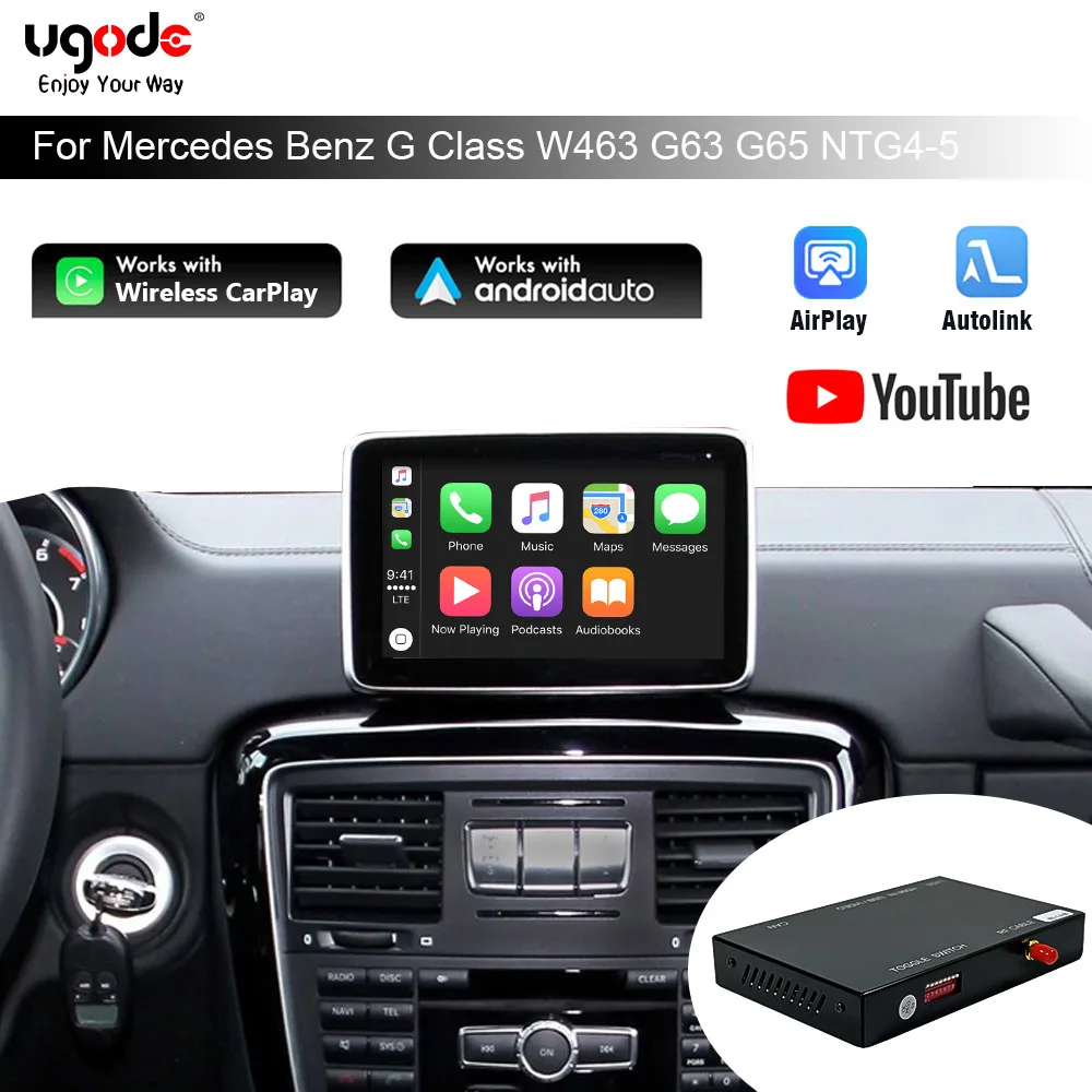 Ugode Wireless CarPlay Decoder Box for Mercedes Benz G Class W463 G63 G65 NTG4.5/5.0 Android Auto MirrorLink AirPlay Rear Camera