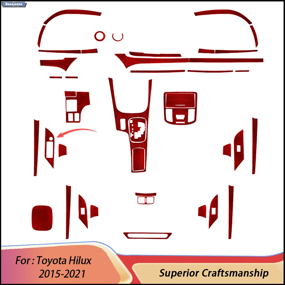 For Toyota Hilux 2015-2021 Carbon Fiber Car Stickers Car Interior Decorative Accessories