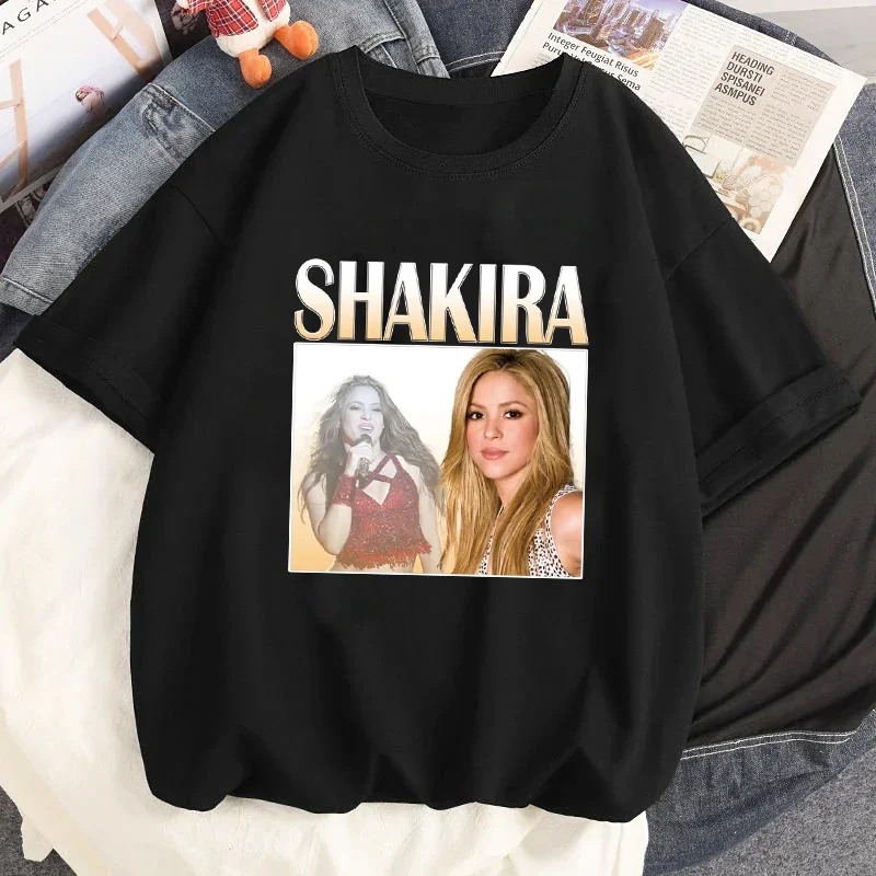المغني شاكيرا تي شيرت BZRP جلسات الموسيقى # 53 المشجعين تي شيرت المرأة الهيب هوب الشارع الشهير للجنسين Camisetas خمر الملابس الجمالية