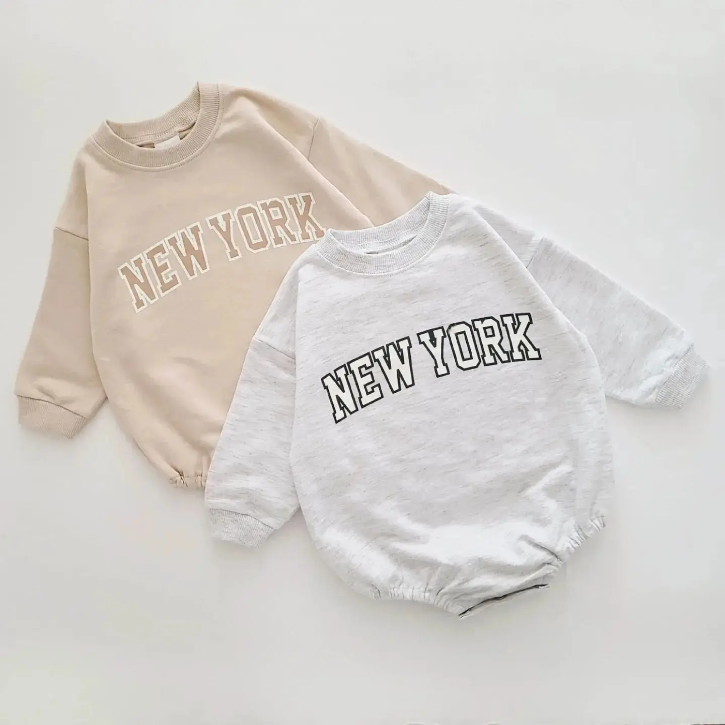 

Newborn Infant Baby Girl Boy New York Letter Printing Romper Toddler Long Sleeve Basic Cotton Rompers Baby Clothes Jumpsuit