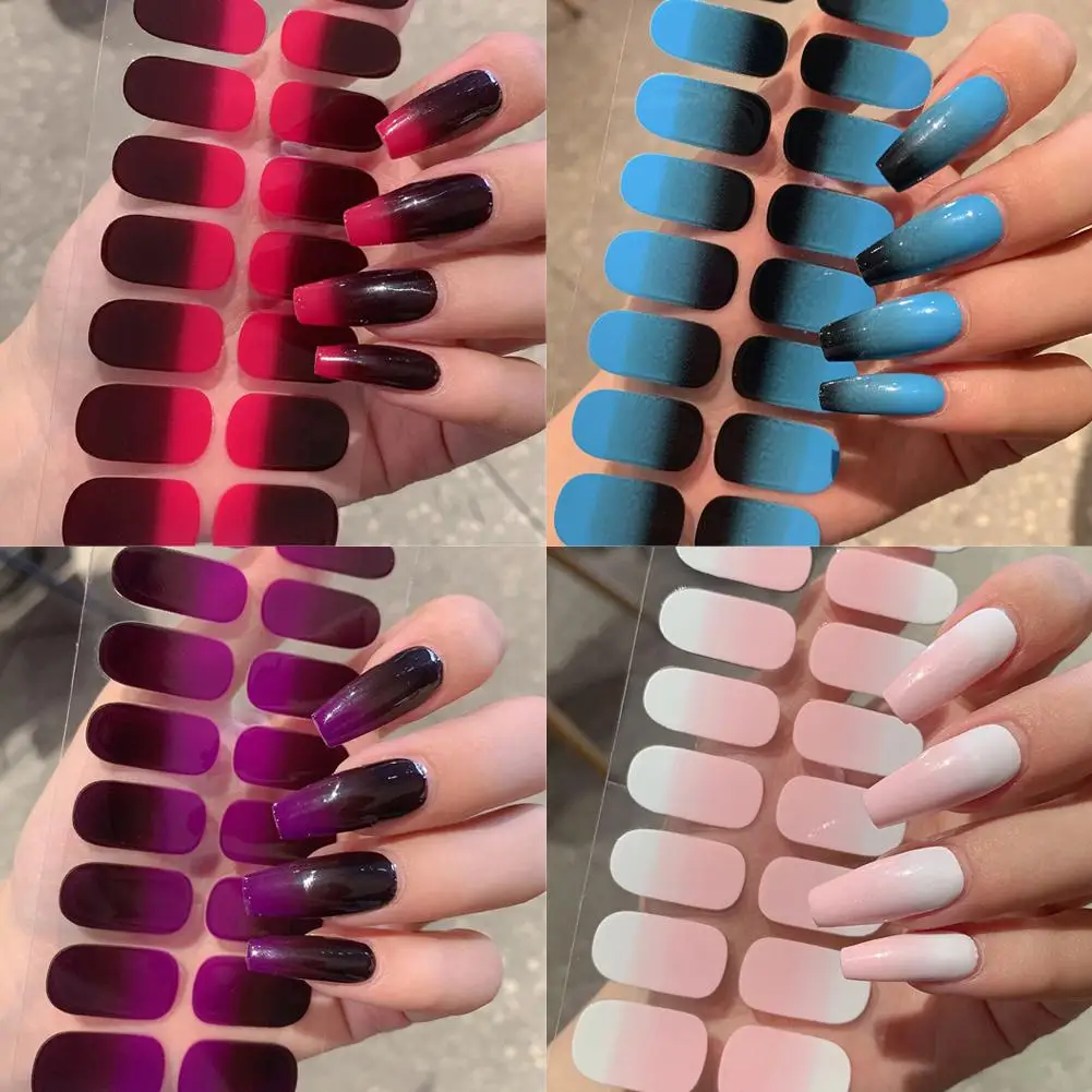 Pegatinas de Gel semicurado para uñas, calcomanías semihorneadas, lámpara Uv completa, puntas de pasta, necesita pegatinas de uñas para mujeres, 6 colores, nuevo