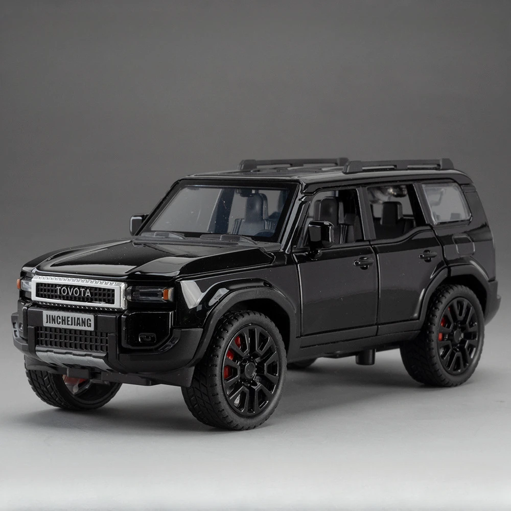 1:32 Prado SUV Automodell Spielzeug Legierung Druckguss Zurückziehen 6 Türen Geöffnetes Sound Licht Geländewagen Geschenke für Kinder Sammlung